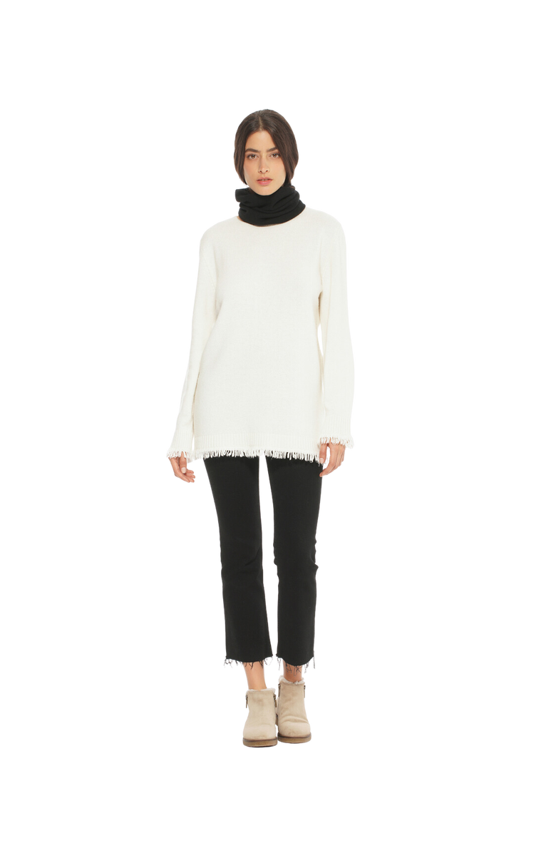 Monticelli Cashmere Pure Cashmere Knit Collar Scarf, Alternate, color, Black