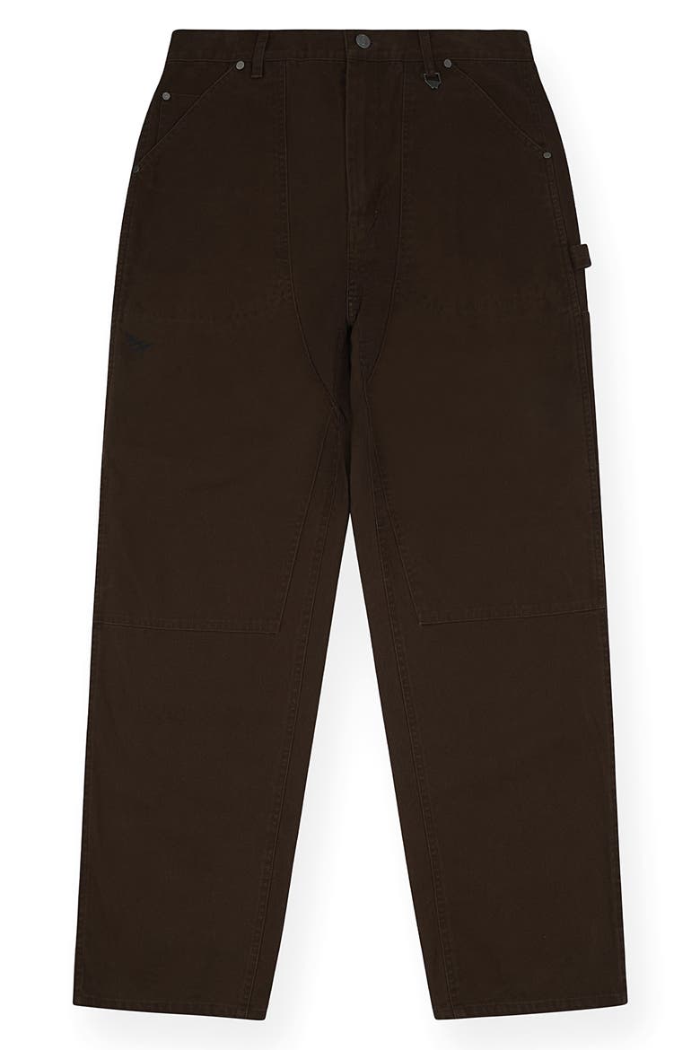 Script Logo Cotton Canvas Carpenter Pants, Main, color, BROWN