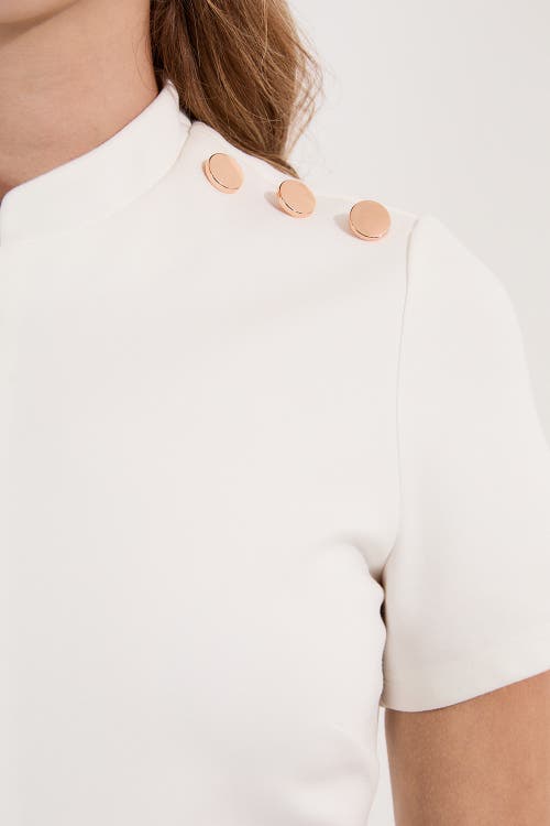 Karen Millen Belted Ponte Midi Dress In White