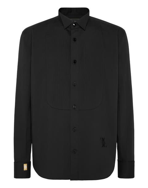 Cotton Tuxedo Shirt Gold Cut Men