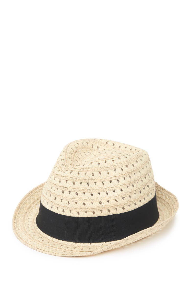 14th & Union Open Weave Fedora Hat, Main, color,