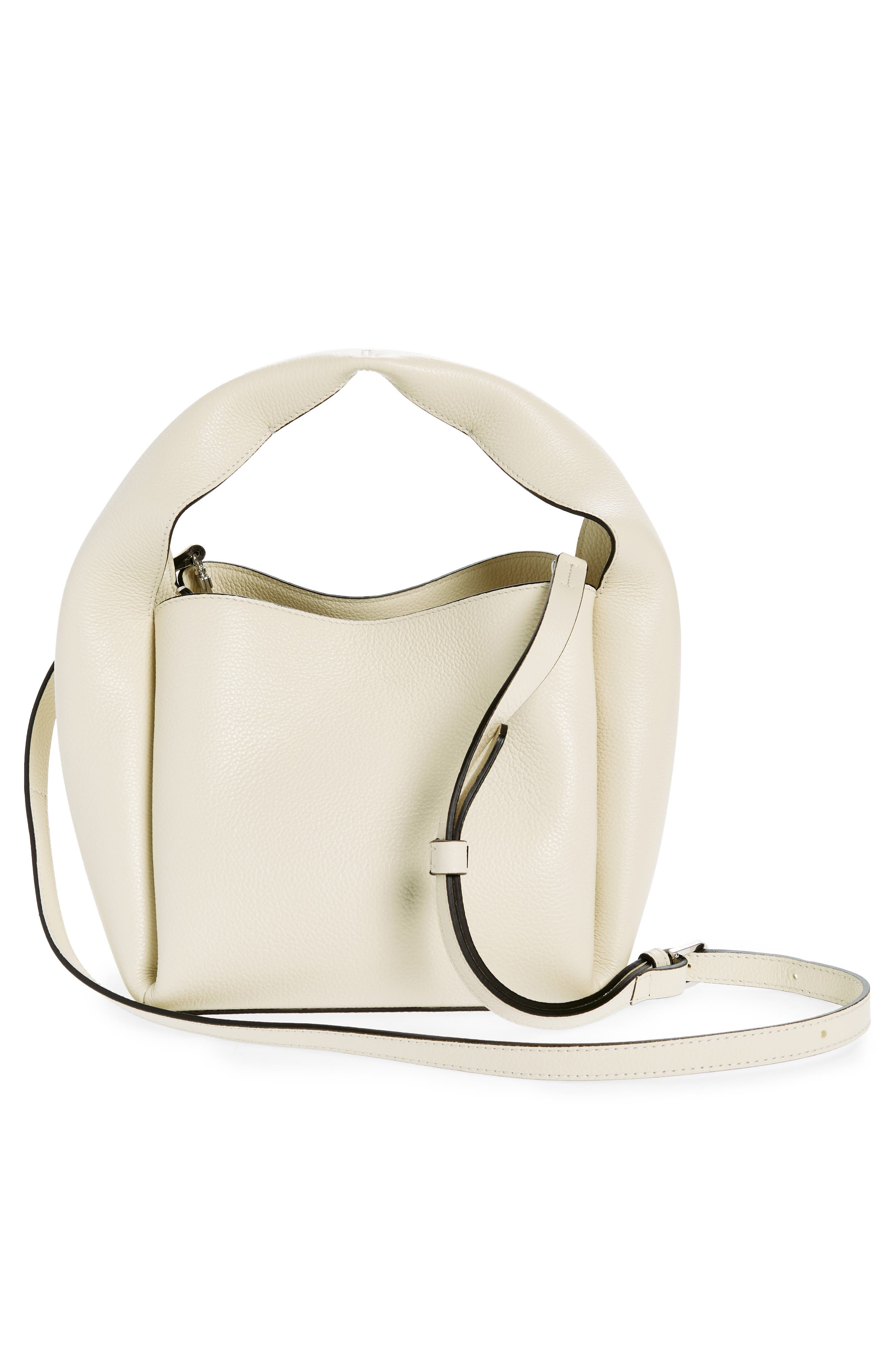Leather Bucket Bag, Alternate, color, MILK