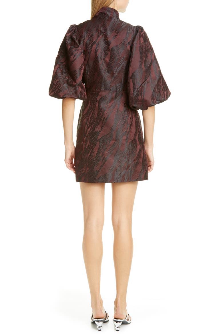 High Neck Jacquard Minidress, Alternate, color, DECADENT CHOCOLATE 927