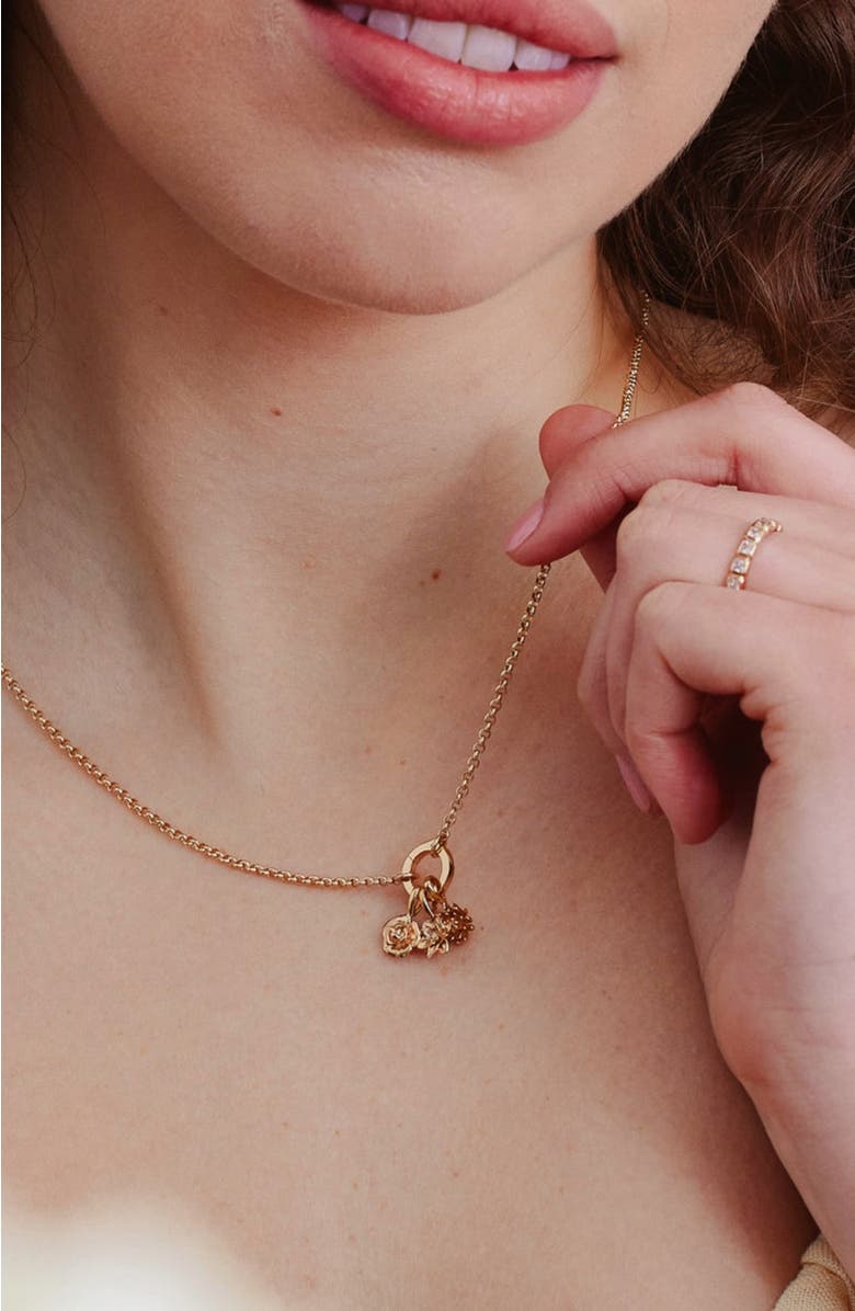 MADE BY MARY Birth Flower Charm, Alternate, color, September - Gold Vermeil