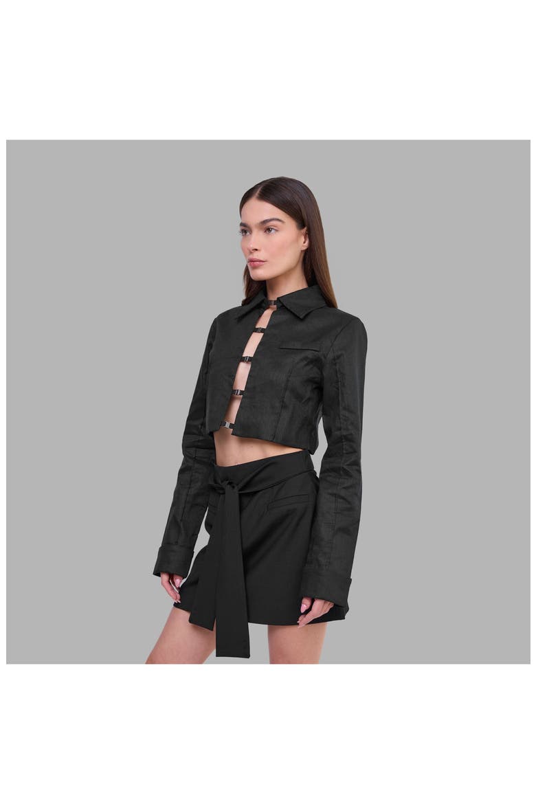 Blvck Signature Tie-Front Skirt, Alternate, color, Black