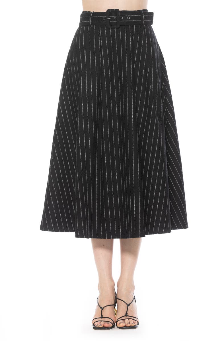 Alexia Admor Belted A-Line Midi Skirt, Alternate, color, 