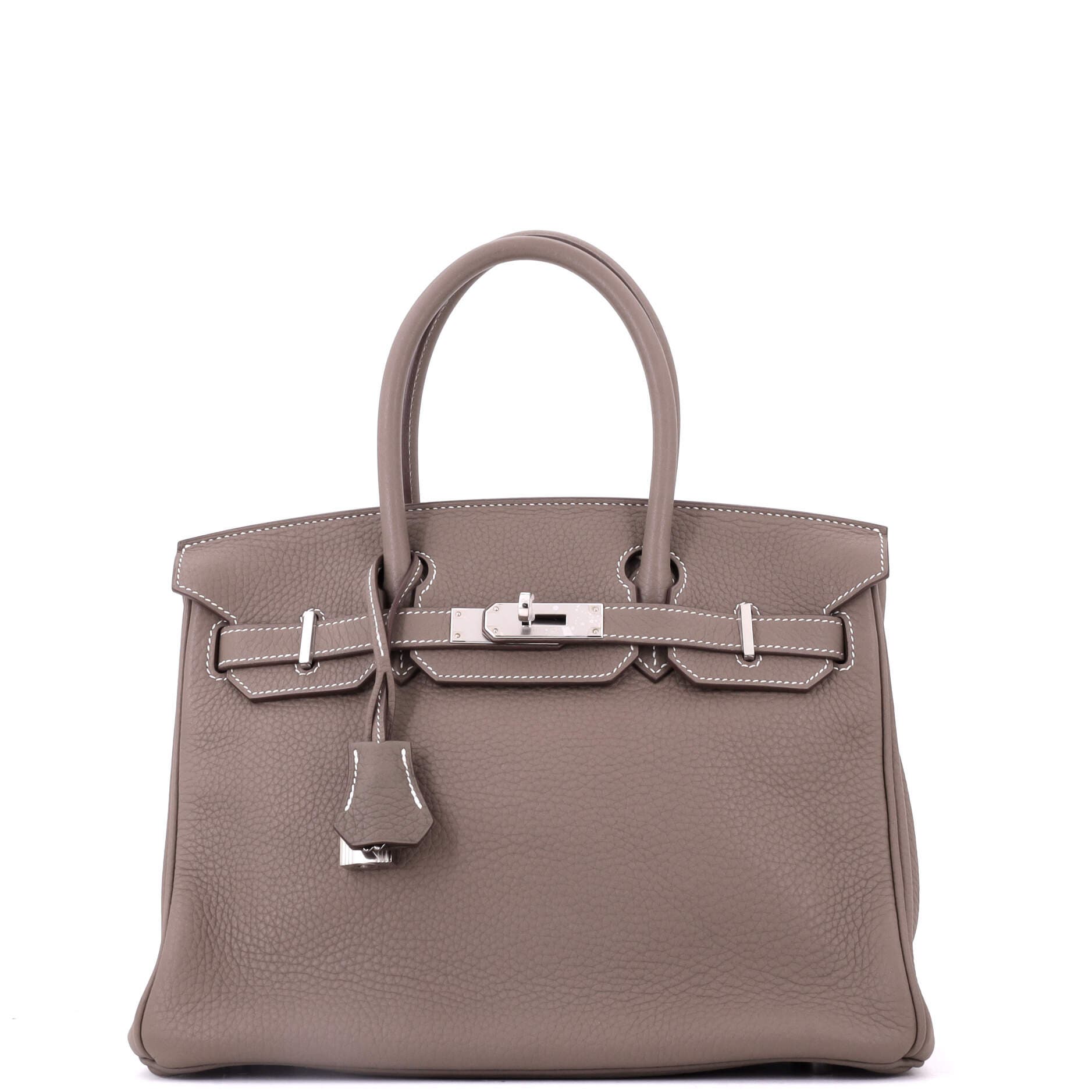 Birkin Handbag Grey Clemence with Palladium Hardware 30, Main, color, Grey
