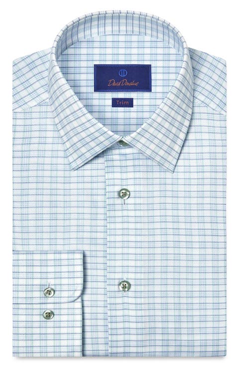 Trim Fit Check Cotton Dobby Dress Shirt