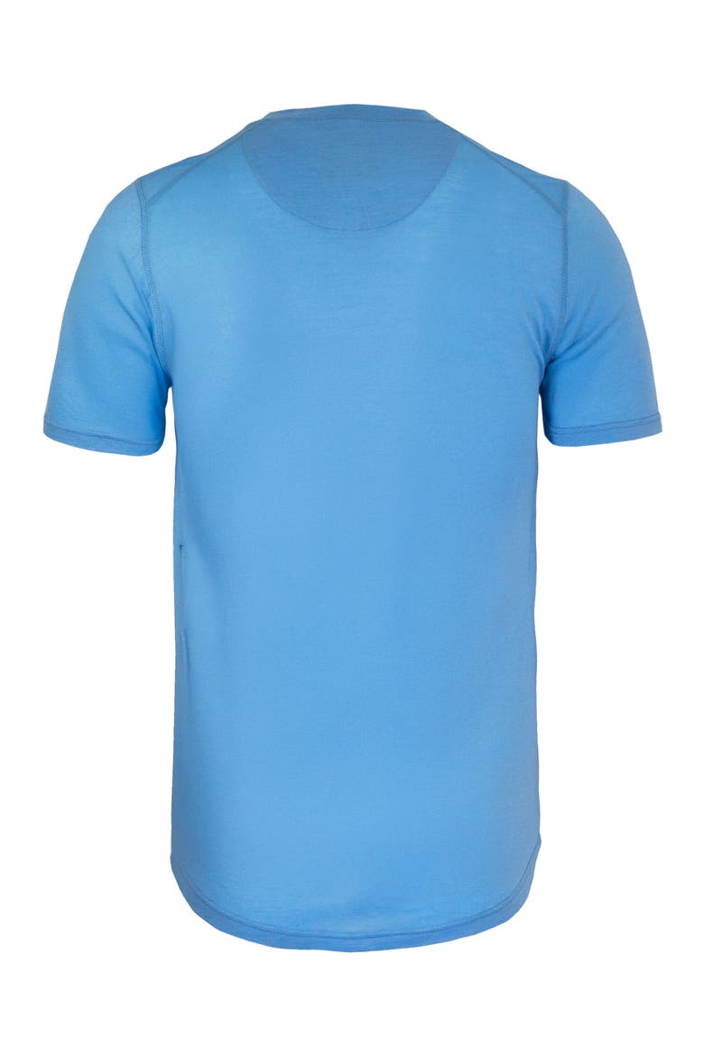 Victor Extra Fine Merino Wool V-neck Shirt, Alternate, color, Blue