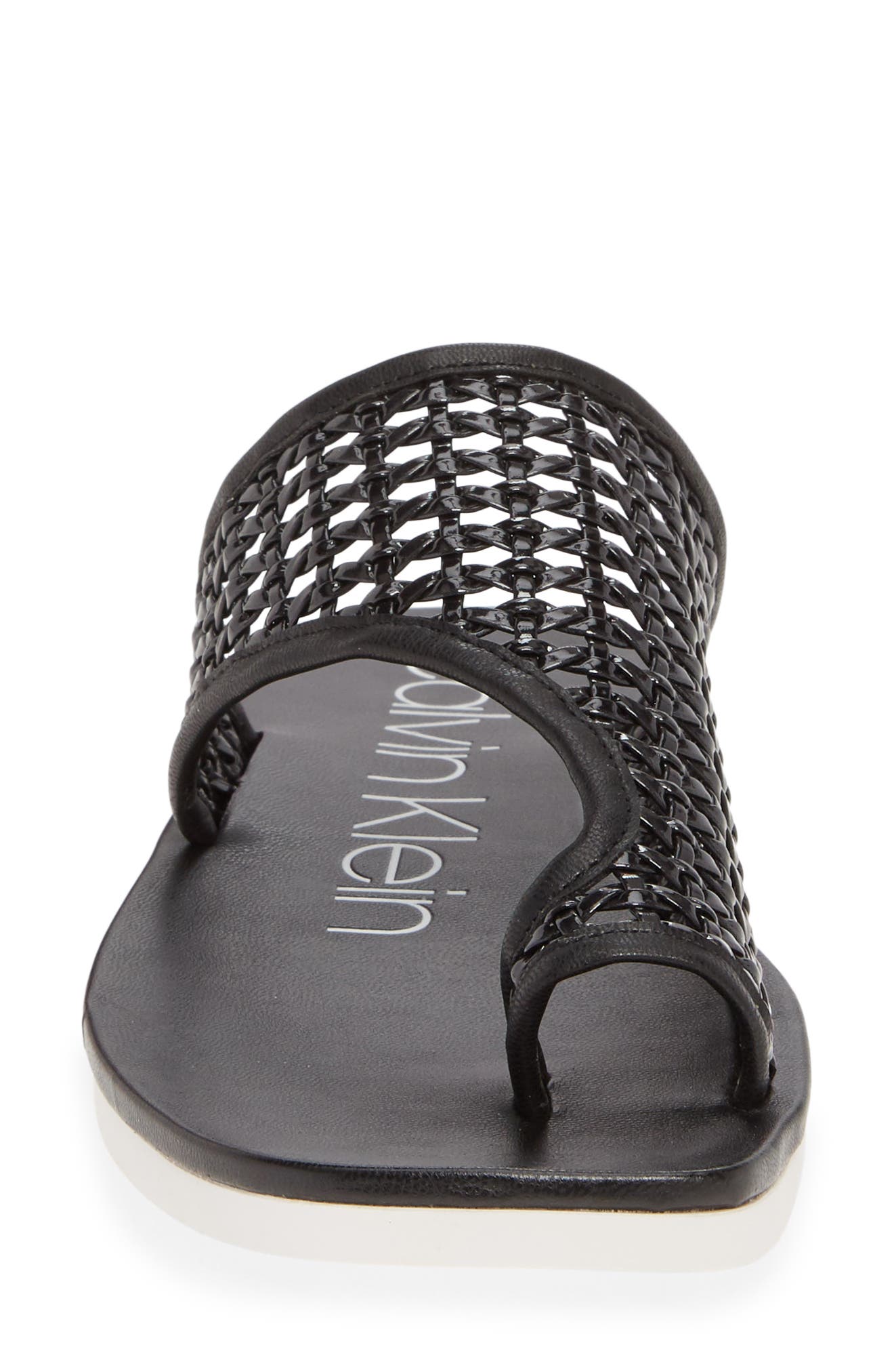 Calvin Klein Rilla Woven Slide Sandal, Alternate, color, 