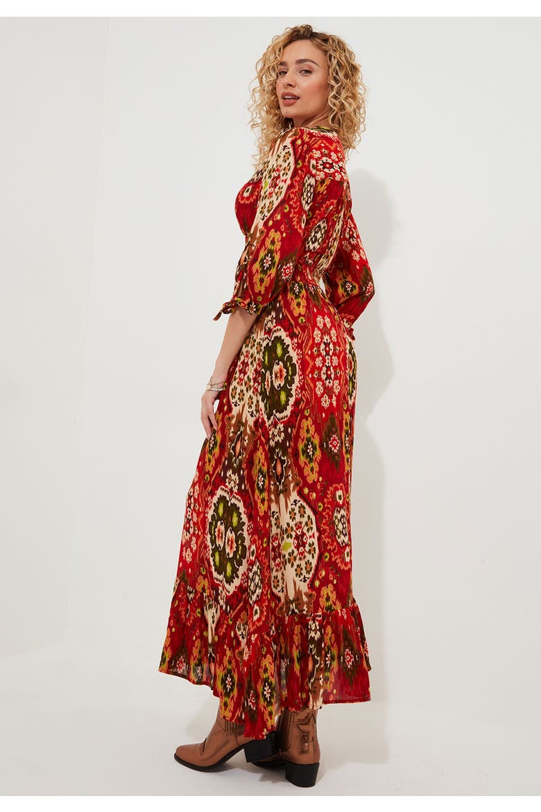 Surplice Flounce Maxi Dress, Alternate, color, BOHO TAPESTRY