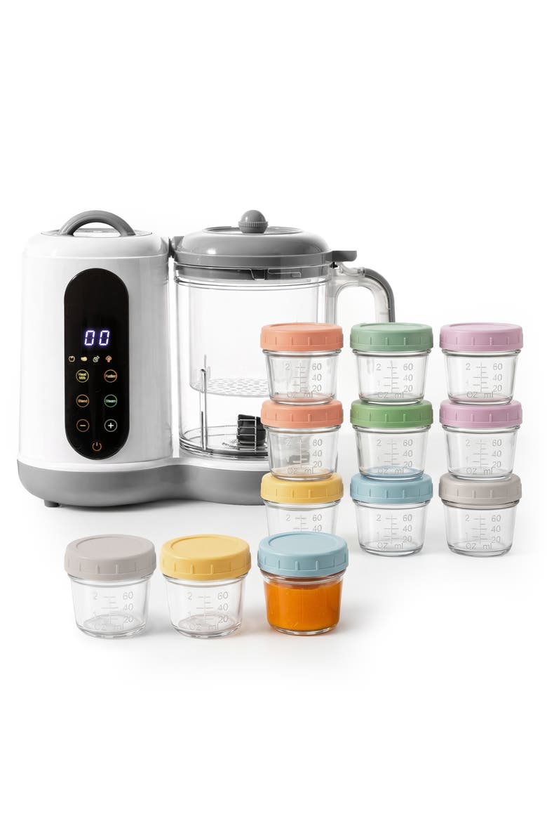 Sperric Glass Baby Food Storage Jars with Compact Baby Food Steamer and Blender Set, Main, color,