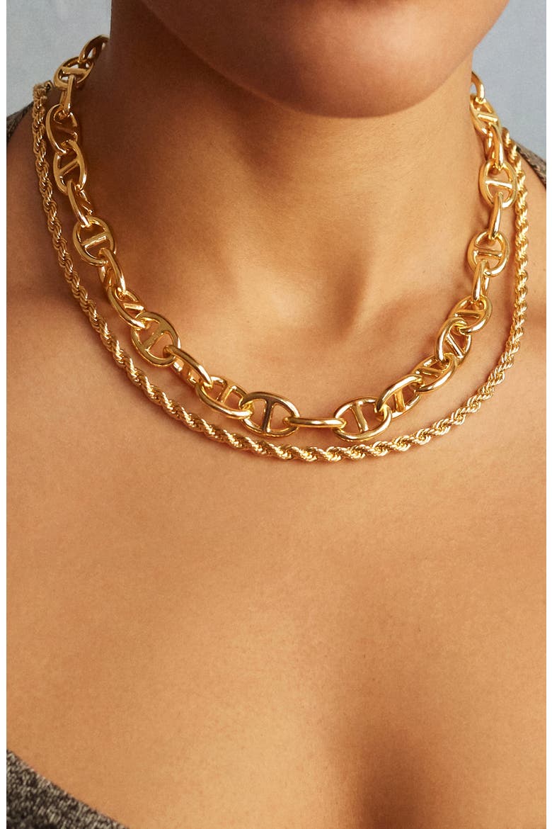 Mini Petra Necklace, Alternate, color, GOLD