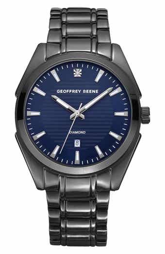 GEOFFREY BEENE Three Hand Quartz Diamond Diamond Watch, 41mm