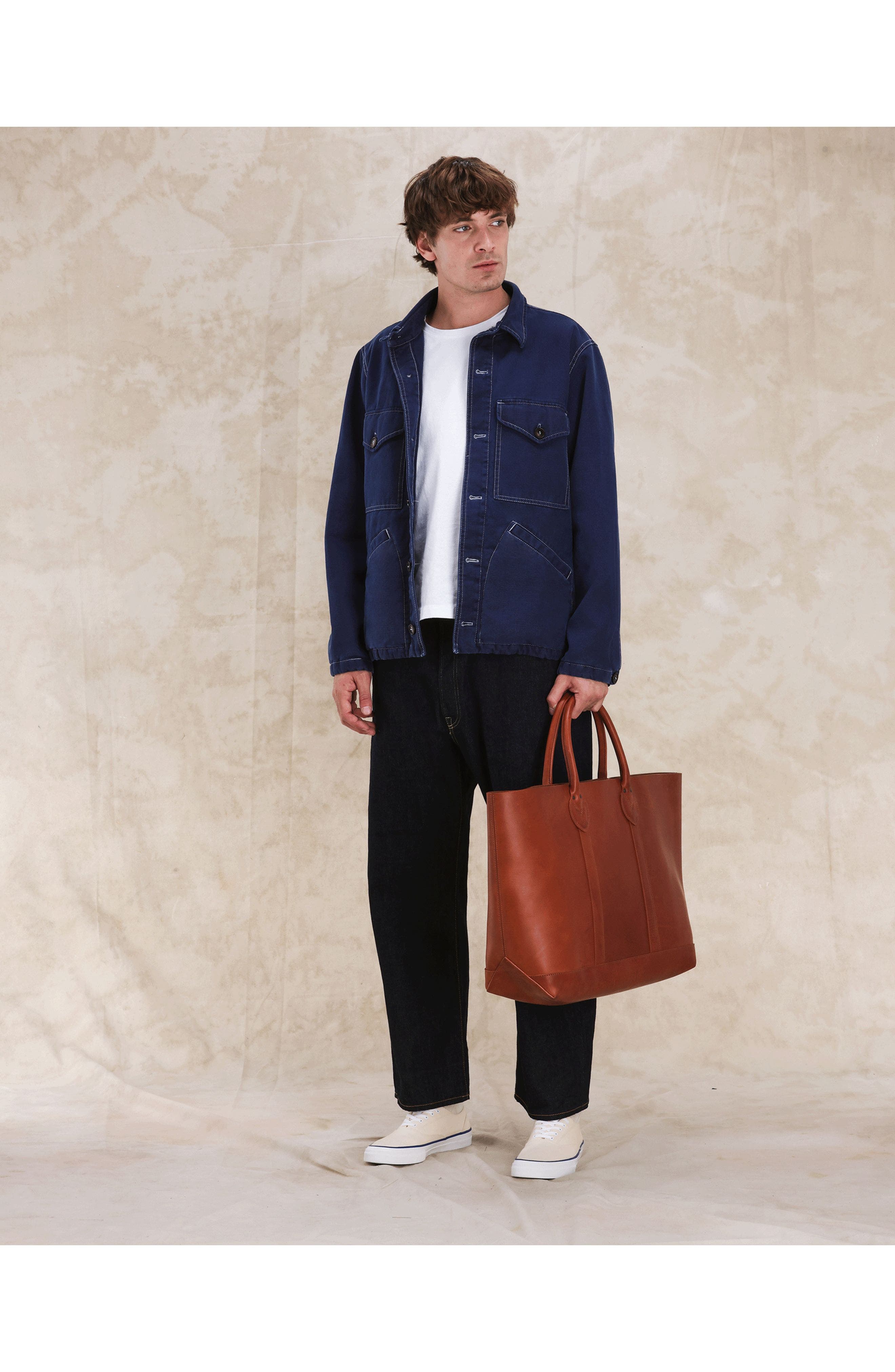 Fortela Port Calf Leather Bag, Alternate, color, Camel