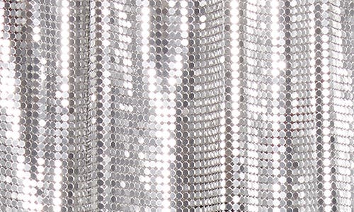 Rabanne Lace Trim Metallic Mesh Skirt In Silver