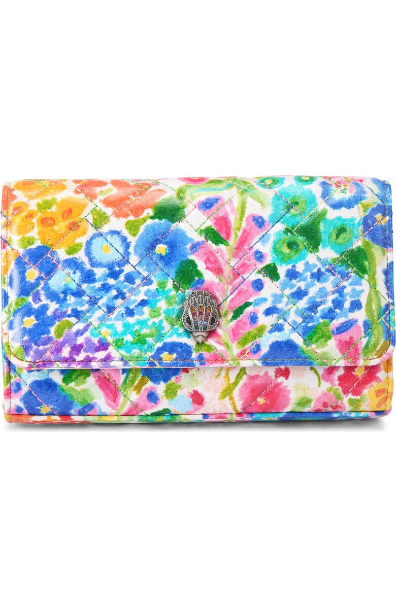 Kurt Geiger London Floral Couture Extra Mini Kensington Quilted Leather Crossbody Bag, Main, color,