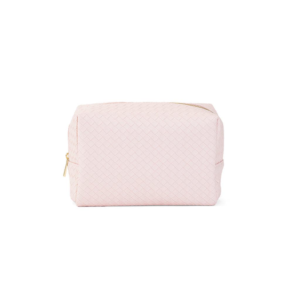 Woven Shell Cosmetic Bag, Main, color, Pink