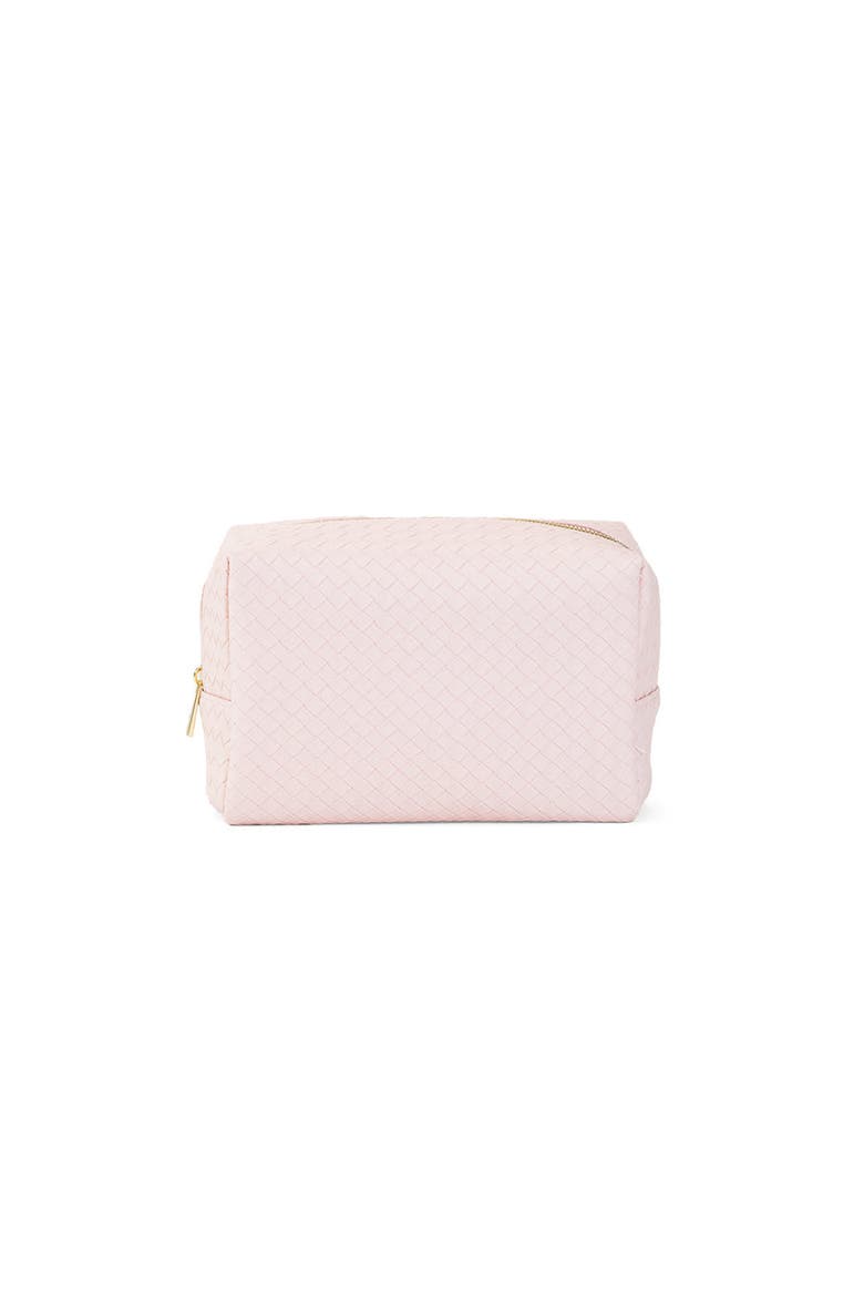 Woven Shell Cosmetic Bag, Main, color, Pink