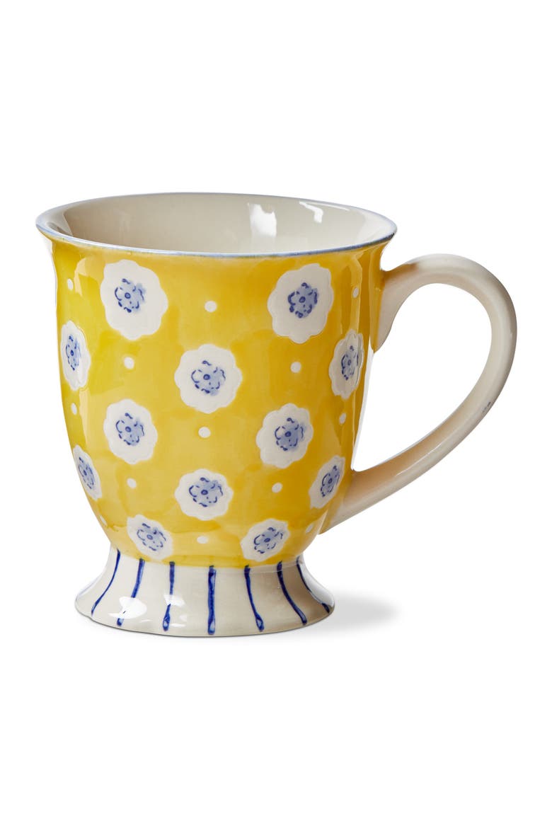 Mabel Footed Mug Multi Stoneware Everyday, Main, color, Yellow
