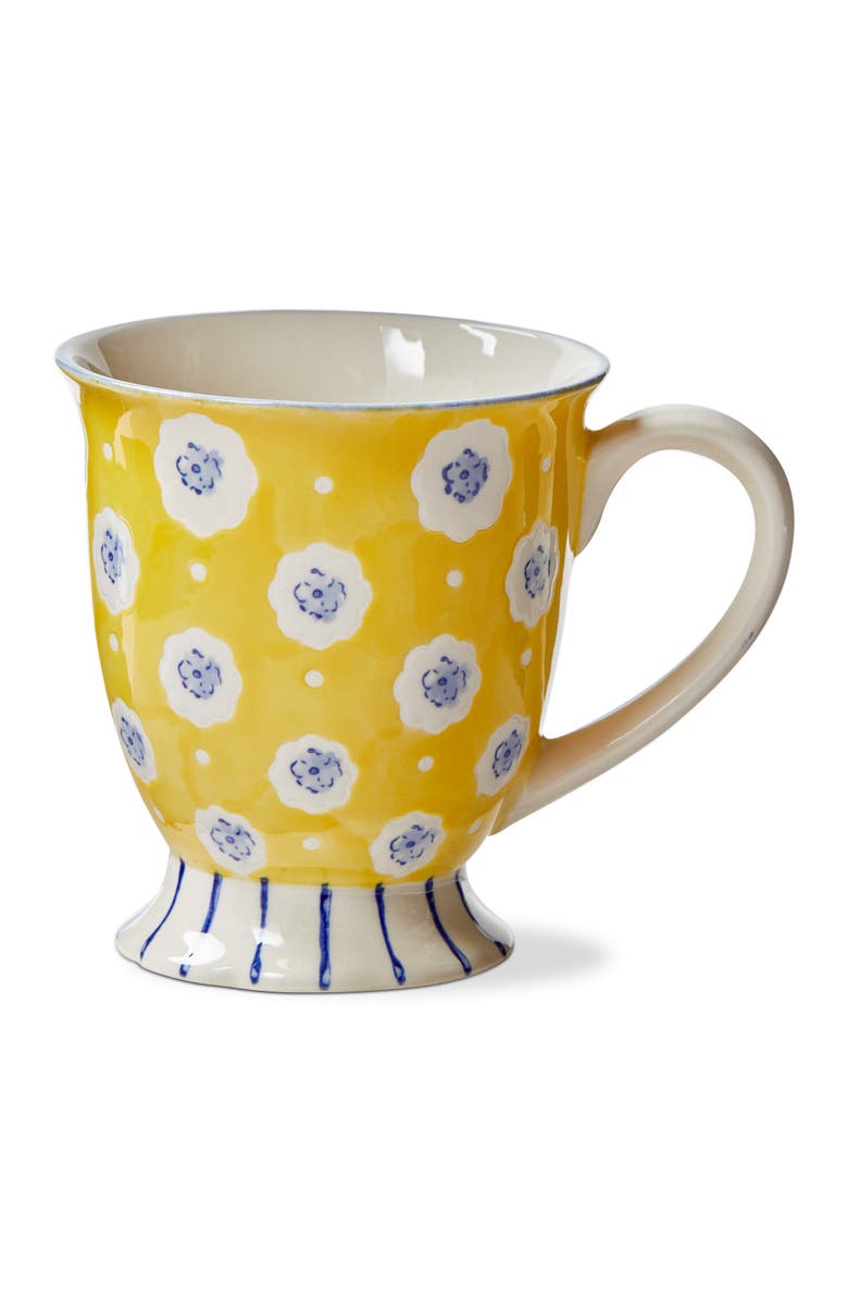 tag Mabel Footed Mug Multi Stoneware Everyday, Main, color, Yellow