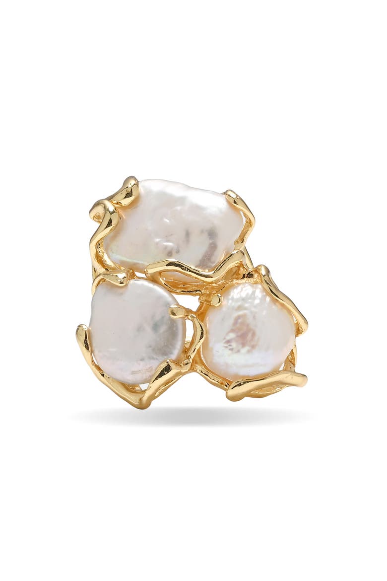 Valentina Freshwater Pearl Cluster Ring, Alternate, color, GOLD