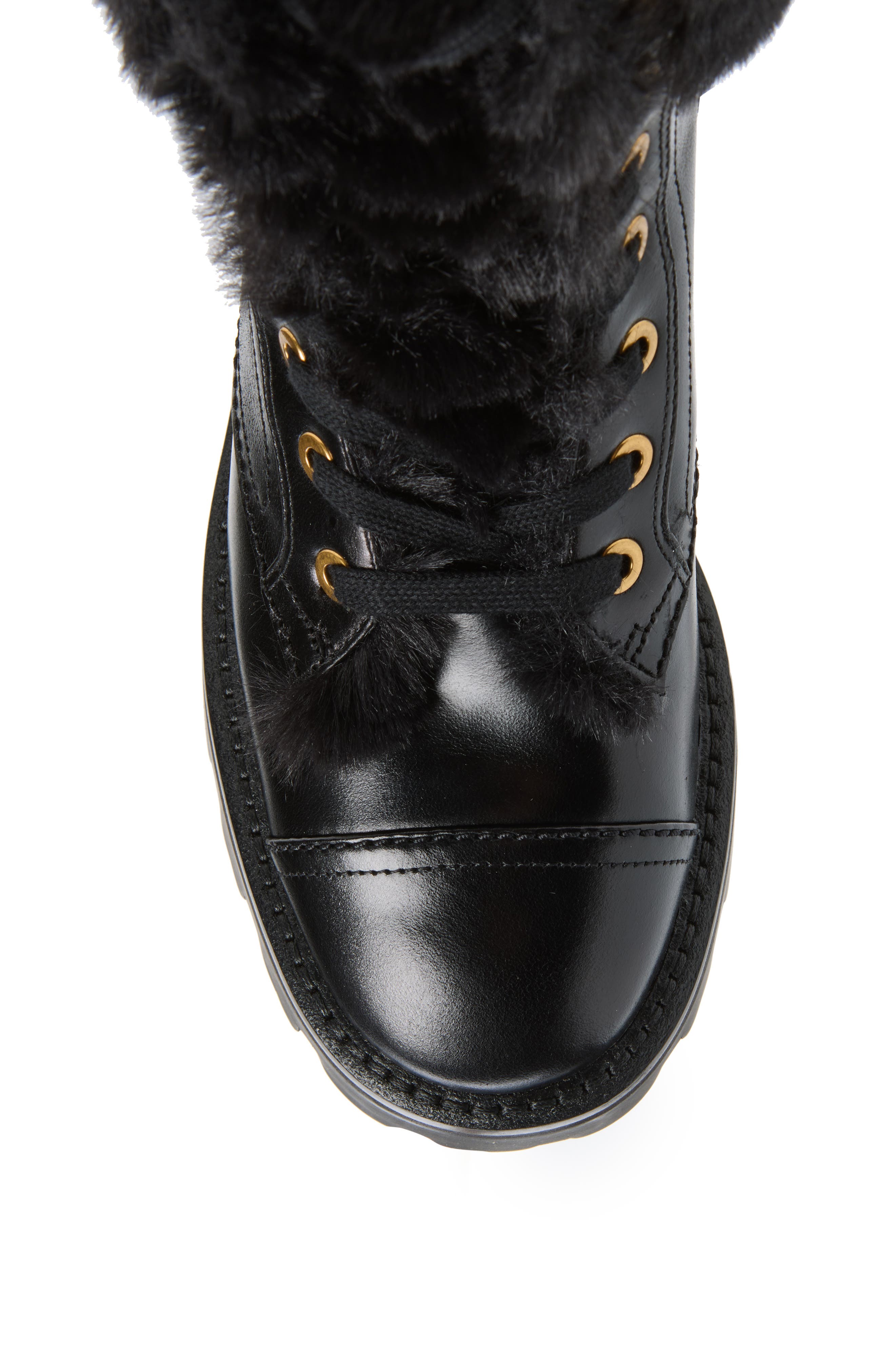 merritt faux fur trim winter boot, Alternate, color, BLACK