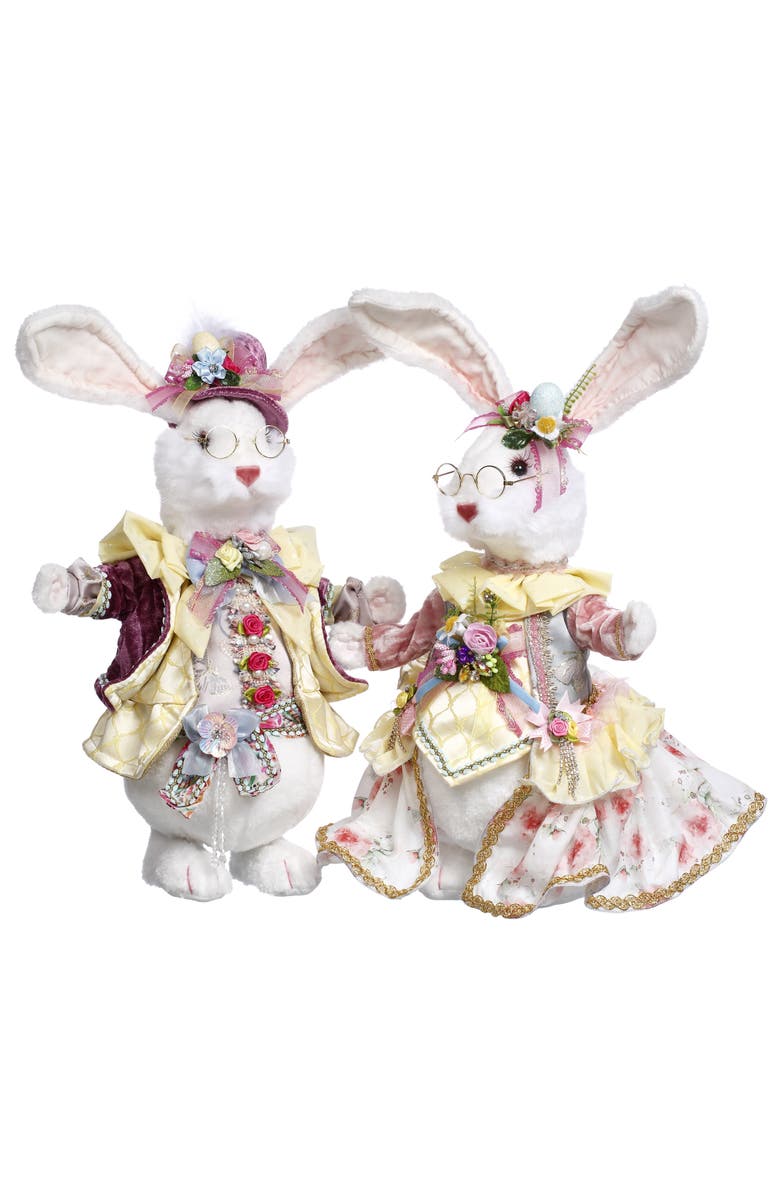Mark Roberts Fluffy Chubby Rabbit, Set of 2, Main, color, White