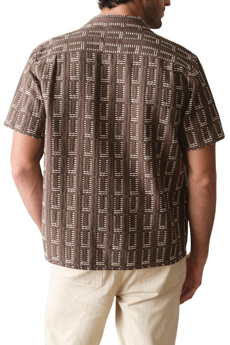Dobby Resort Camp Shirt, Alternate, color, BROWN
