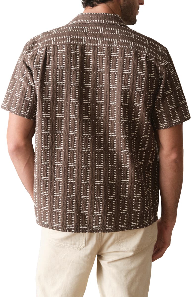 Marine Layer Dobby Resort Camp Shirt, Alternate, color, Brown