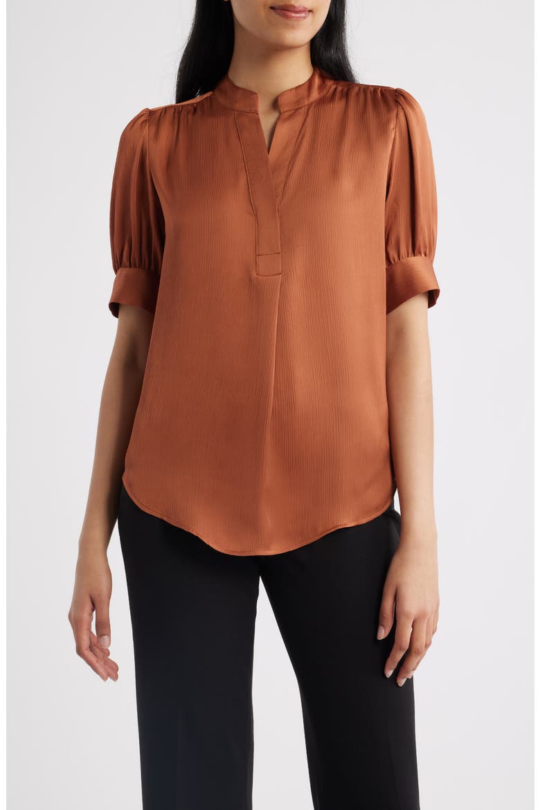 Crinkle Satine Top, Main, color, CEDAR SPICE