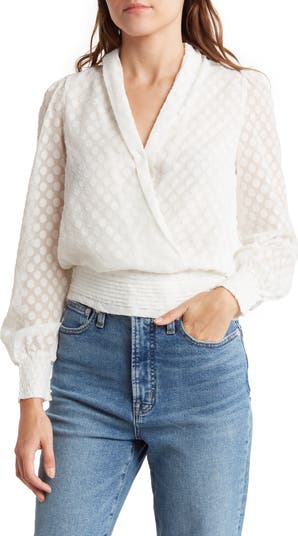 Heartloom Kaelin Surplice Clip Dot Long Sleeve Top | Nordstromrack