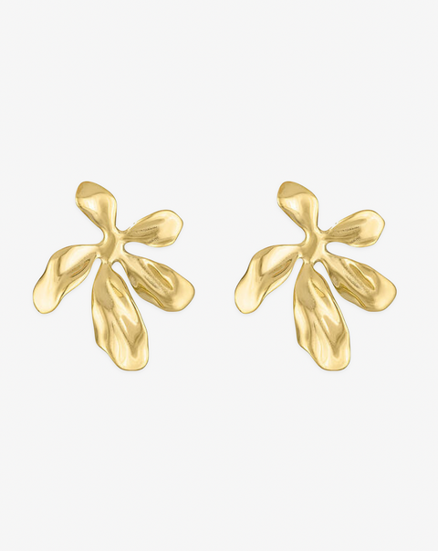 Polished Flower Petal Earrings