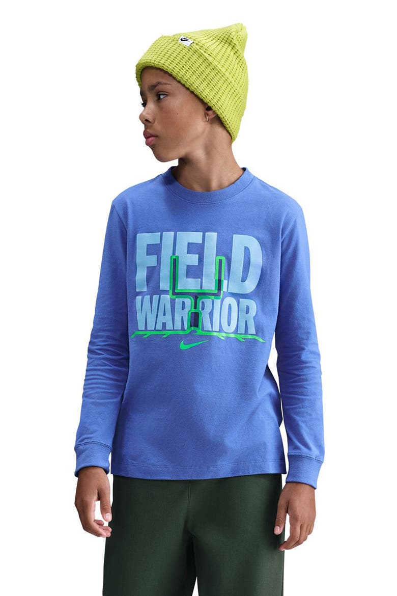 Kids' Football Long Sleeve Graphic T-Shirt, Main, color, COMET BLUE