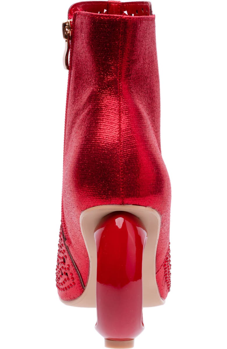 LADY COUTURE Breeze Rhinestone Pointed Toe Bootie, Alternate, color, Red