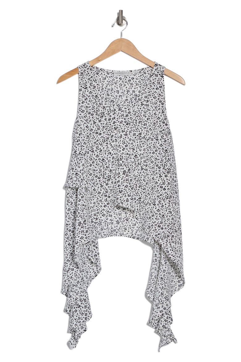 Printed Wrap Top, Alternate, color, WHITE