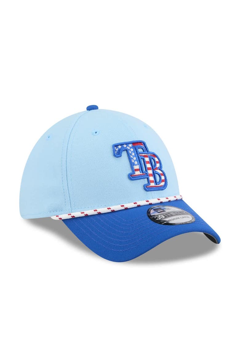 Men's New Era Light Blue/Blue Tampa Bay Rays 2025 Fourth of July 39THIRTY Flex Hat, Alternate, color, Light Blue