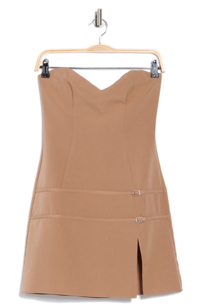 ASOS DESIGN Strapless Sweetheart Minidress, Alternate, color, Beige