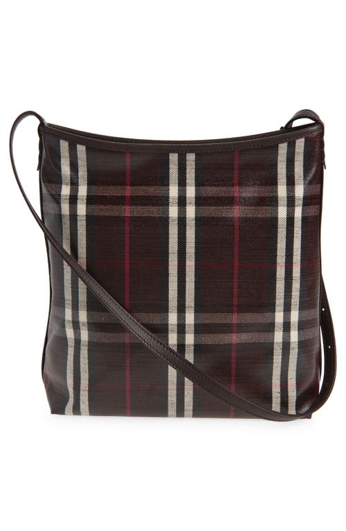Burberry Small Highlands Coated Canvas Crossbody Bag In Brown