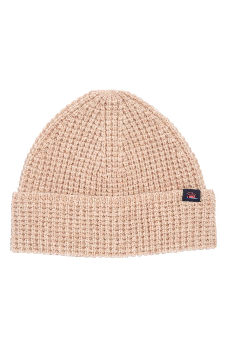 Faherty Waffle Knit Beanie, Main, color, Oatmeal Hthr