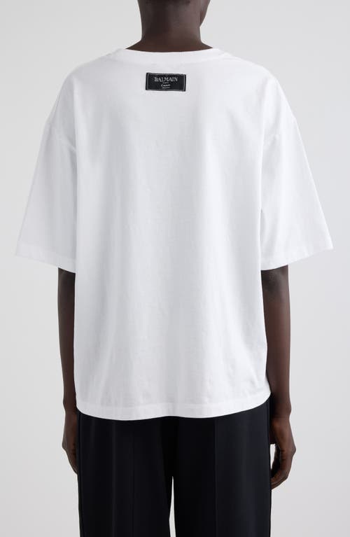 Shop Balmain Kiss Print Graphic T-shirt In Gqv White/black/red