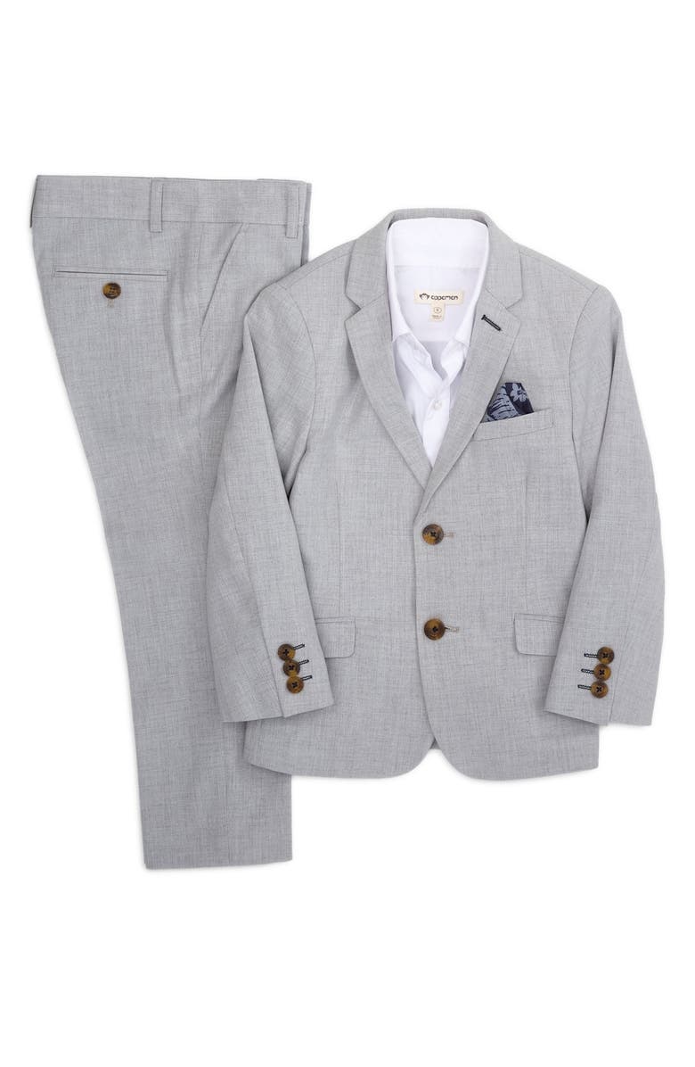 Appaman Kids' Mod Slim Fit Grey Mélange Stretch Suit, Main, color, 
