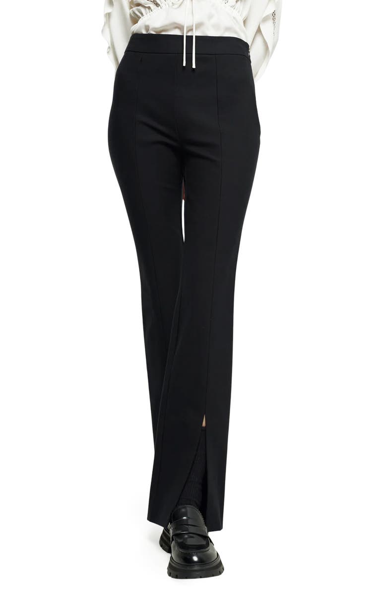 Derek Lam 10 Crosby Lucia High Waist Slit Front Flare Pants, Main, color, Black