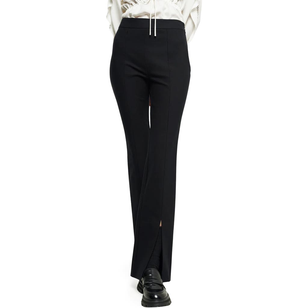Derek Lam 10 Crosby Lucia High Waist Slit Front Flare Pants In Black