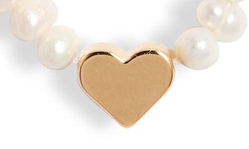 Nordstrom Freshwater Pearl Heart Choker Necklace In 14k Gold Plated