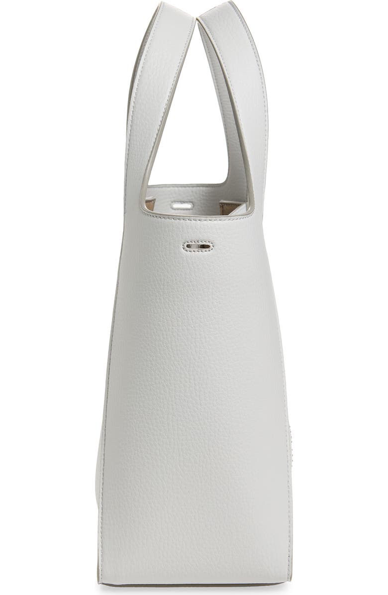 Stella McCartney Perforated Logo Faux Leather Crossbody Tote, Alternate, color, Pearl Grey