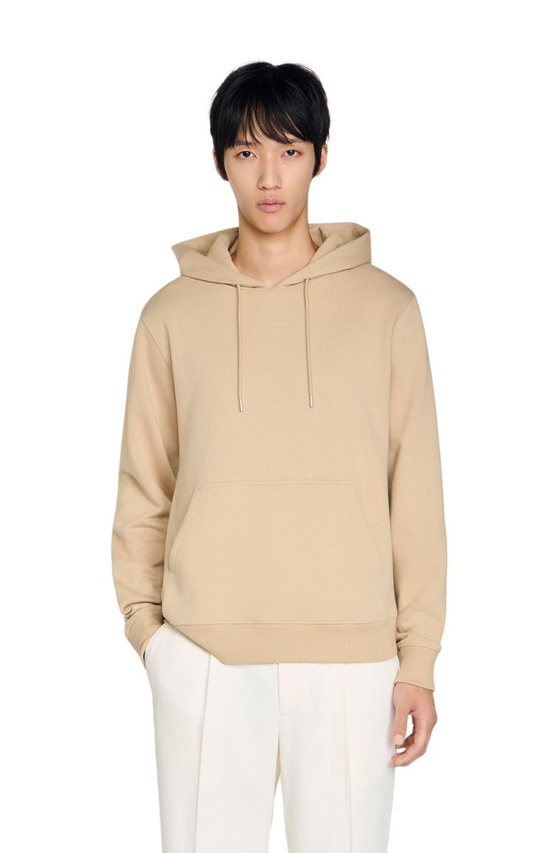 SANDRO Logo sweatshirt, Main, color, Beige