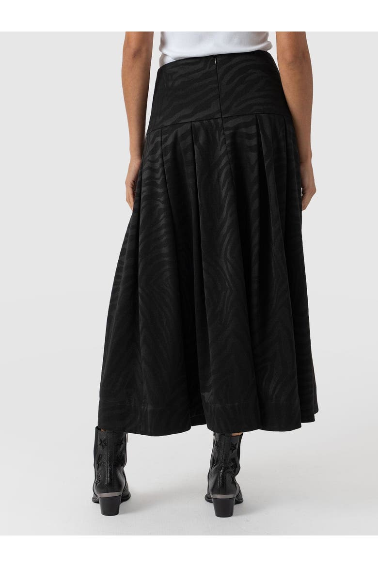 Everly Pleated Skirt, Alternate, color, Black Zebra