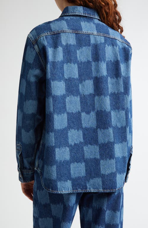 Marimekko Maridenim Vaihe Jäkälä Denim Button-up Shirt In Mid Indigo