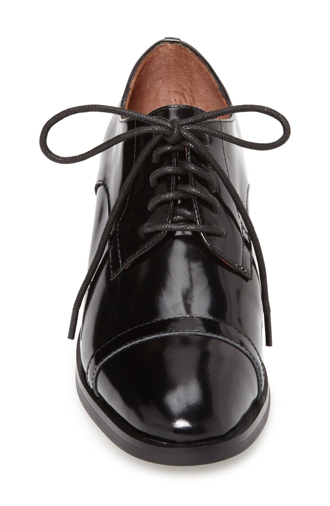 'Sheldon' Leather Oxford, Alternate, color, BLACK